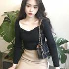 Knotted Long-sleeve T-shirt