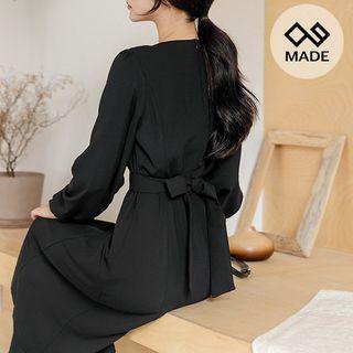 Plus Size Tie-waist Long Dress