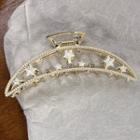 Star Faux Pearl Rhinestone Alloy Hair Clamp Gold - One Size