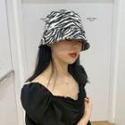 Zebra Print Bucket Hat Black & White - One Size
