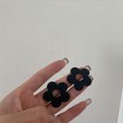 Flower Acrylic Earring 01# - 1 Pair - Black - One Size