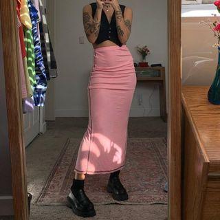 Back Slit Midi Pencil Skirt