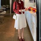 Single-breasted Jacket / Midi A-line Skirt