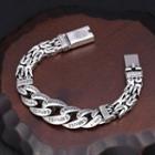 925 Sterling Silver Chunky Chain Bracelet Dark Silver - One Size