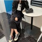 Plain Long-sleeve Blazer / Plain High-waist Pleated Skirt / Plain High-waist Pants