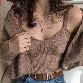 Knit Camisole / Cropped Cardigan