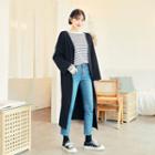 Open-front Long Cardigan Black - One Size