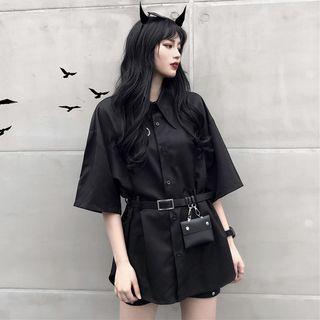 Belted Shirt With Pouch