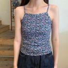Sleeveless Floral Cropped Top