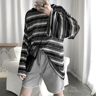 Striped Long-sleeve Causal Top