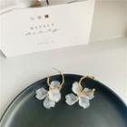 Petal Fringed Earring 211 - 1 Pair - Silver Needle - Gold - One Size
