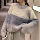 Two Tone Sweater As Shown In Figure - One Size