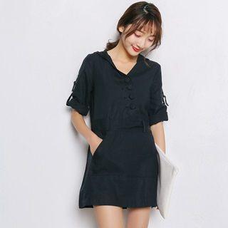 Tabbed-sleeve Shirt Dress