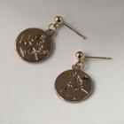 Disc Sterling Silver Dangle Earring 1 Pair - 1603 - Dark Gold - One Size