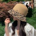 Zebra Print Panel Sun Hat