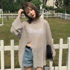 Sheer Stripe Long-sleeve T-shirt