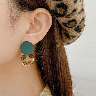 Leopard Print Drop Earring E2821 - 1 Pair - Brown Leopard - Blue - One Size