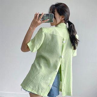 Short-sleeve Button-back Blazer