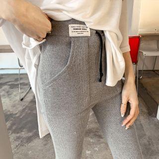 Patch-pocket Napped Leggings