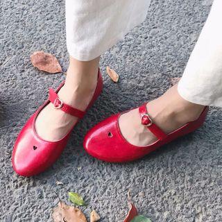 Cutout Heart Mary Jane Flats