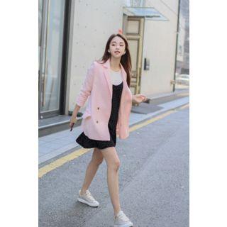 Notched-lapel Double-breasted Linen Jacket