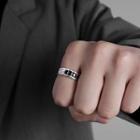 Sterling Silver Ring Black & Silver - One Size
