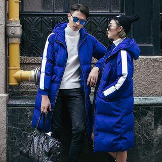 Couple Matching Striped Long Zip Jacket