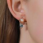 Faux Pearl Rhinestone Mermaid Tail Earring 1 Pair - 01 - S268 - Gold - One Size