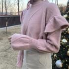 Ruffle-detail Bell-sleeve Sweater