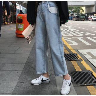 Wide-leg Embroidered Jeans