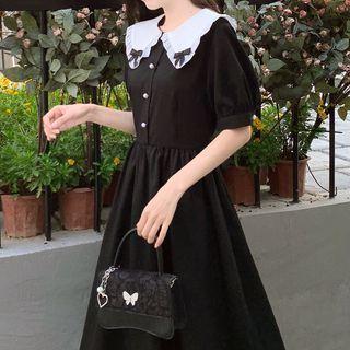 Short-sleeve Peter Pan Collar Empire Dress