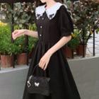 Short-sleeve Peter Pan Collar Empire Dress