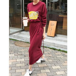 Letter Print Tie-waist Dress