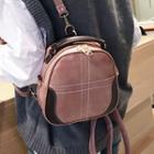 Contrast Stitching Faux Leather Panel Mini Backpack
