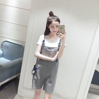 Gingham Short Denim Dungaree