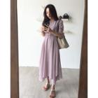 3/4-sleeve Hanky-hem Chiffon Dress