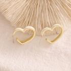 Heart Half-hoop Earring 1 Pair - Gold - One Size