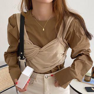 Puff-sleeve Blouse / Spaghetti Strap Top
