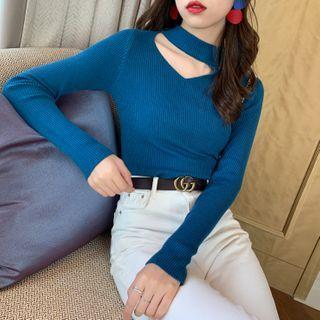 Cutout Mock-neck Knit Top In 5 Colors