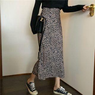Leopard Print Midi Mermaid Pencil Skirt