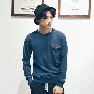 Elbow-patch Pocket Sweatshirt