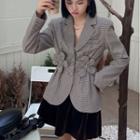 Bow Plaid Blazer