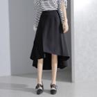 Dip-back Asymmetric Midi Skirt