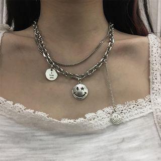 Layered Charm Necklace As Shown In Figure - One Size