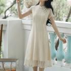 Short-sleeve Lace A-line Qipao