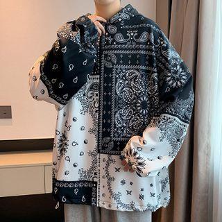 Long-sleeve Paisley Print Hoodie