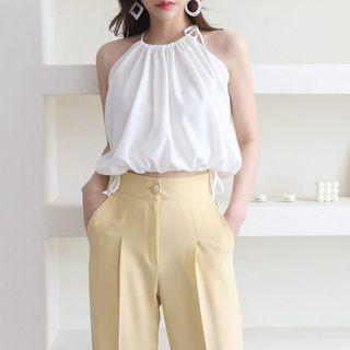 Halter Drawstring-hem Top