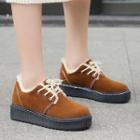 Faux Leather Fleece-lined Oxfords