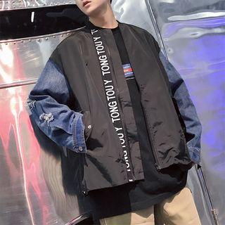 Ripped Denim Sleeve Jacket