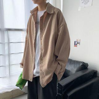 Plain Corduroy Loose-fit Shirt